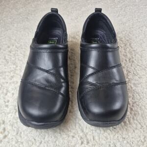 LL Bean Women's Black Leather Slip On Comfort Flexible Moccasin Shoes Size 8 M